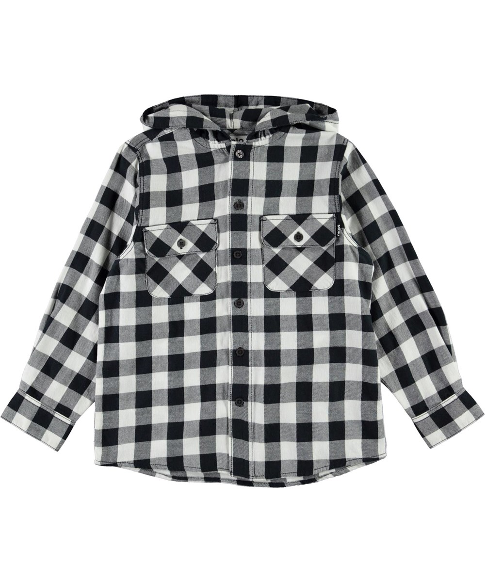 Rizz - Check - Zwart, wit en grijs geblokte blouse