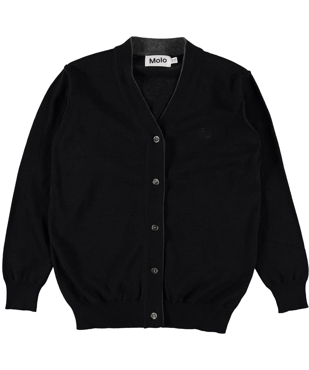 Basel - Black - Zwarte gebreide vest.