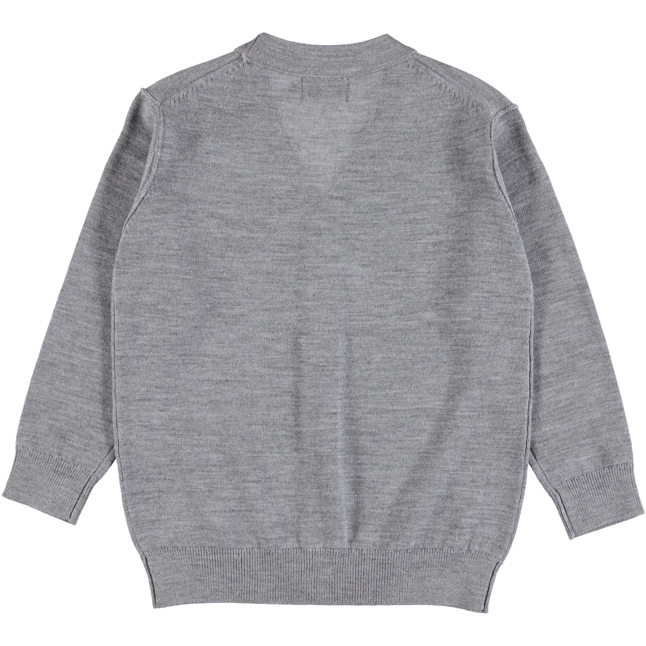 Basel Grey Melange Grijze wollen vest met knopen Molo Billy Grey Melange Grijze, fijn gebreide trui van wol Molo