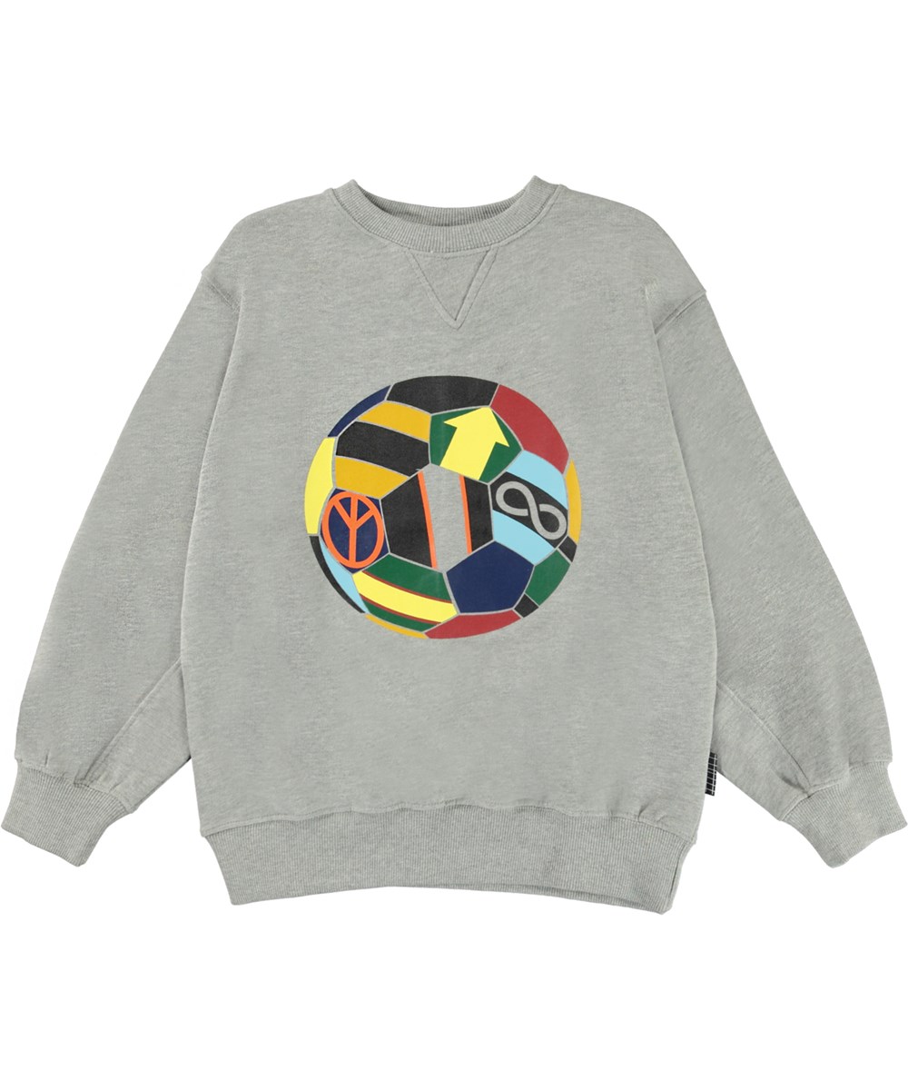 Magni - Colour Ball - Grijze sweater met een voetbalprint