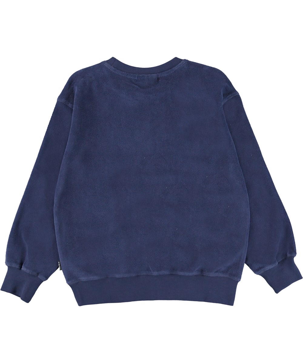 Mann - Sailor - Donkerblauwe biologische badstoffen sweater