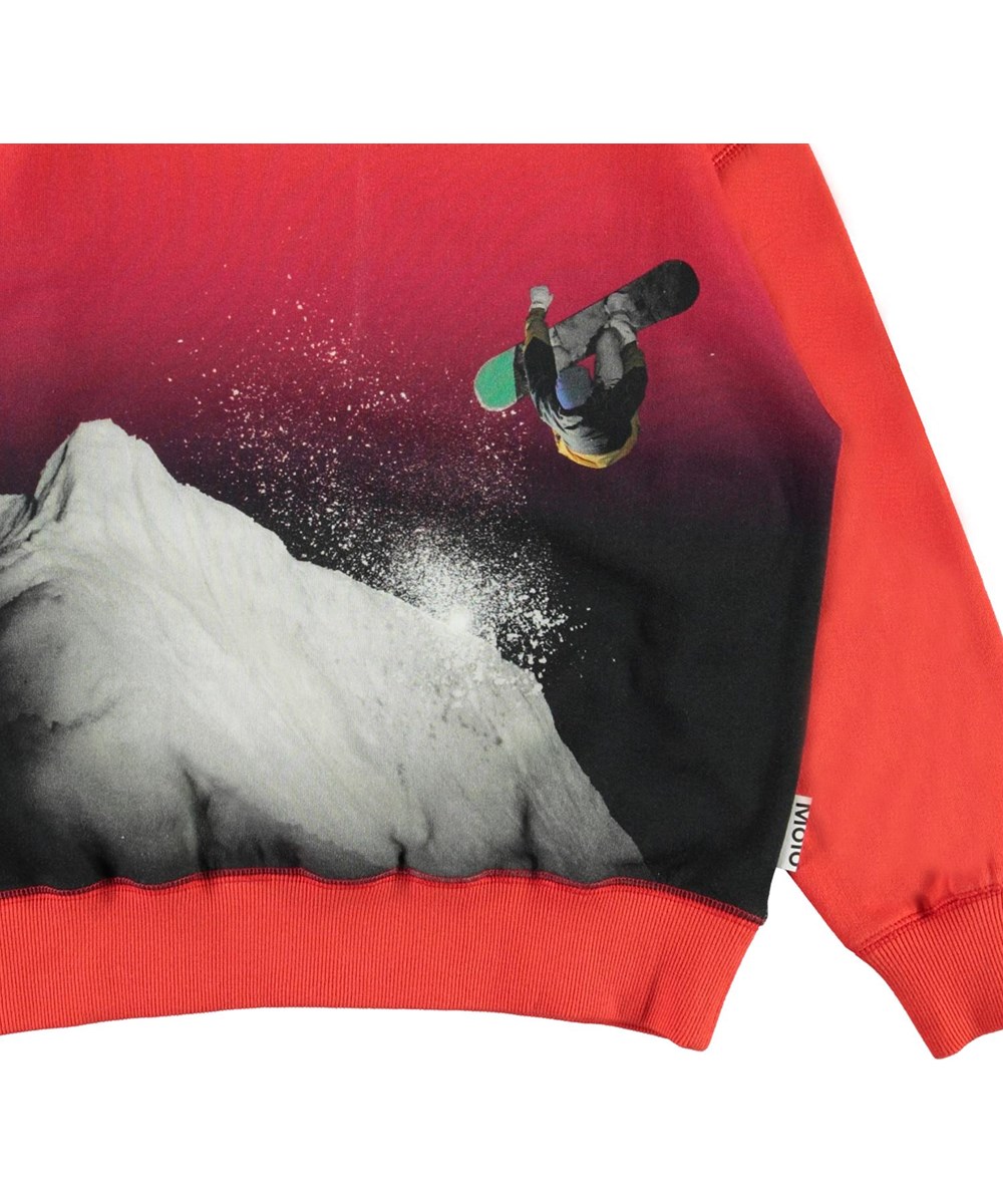 Mann - Snowboarding - Rode sweater met snowboarder print