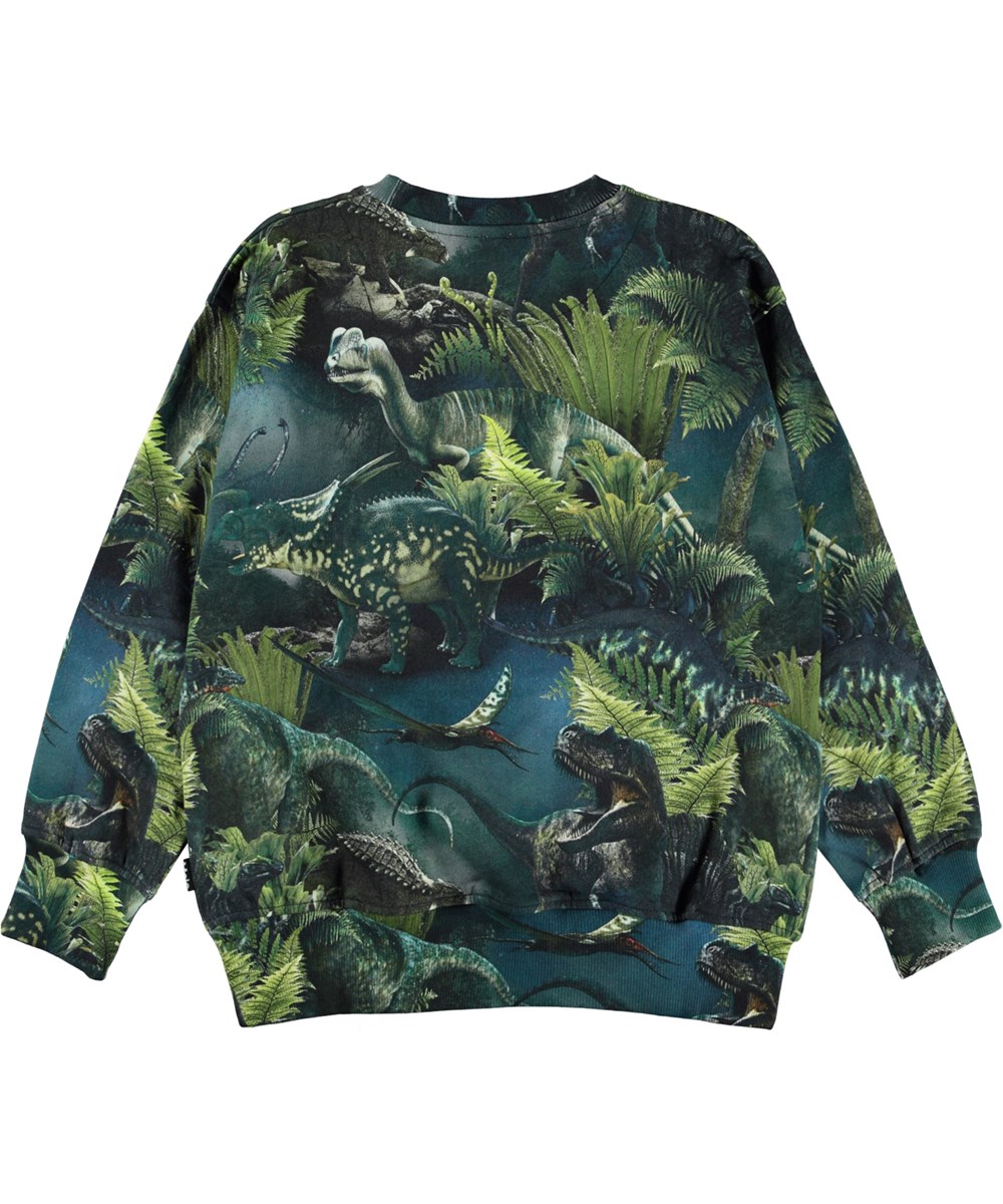 Mattis - Dino Night - Biologische sweater met dinosaurusprint