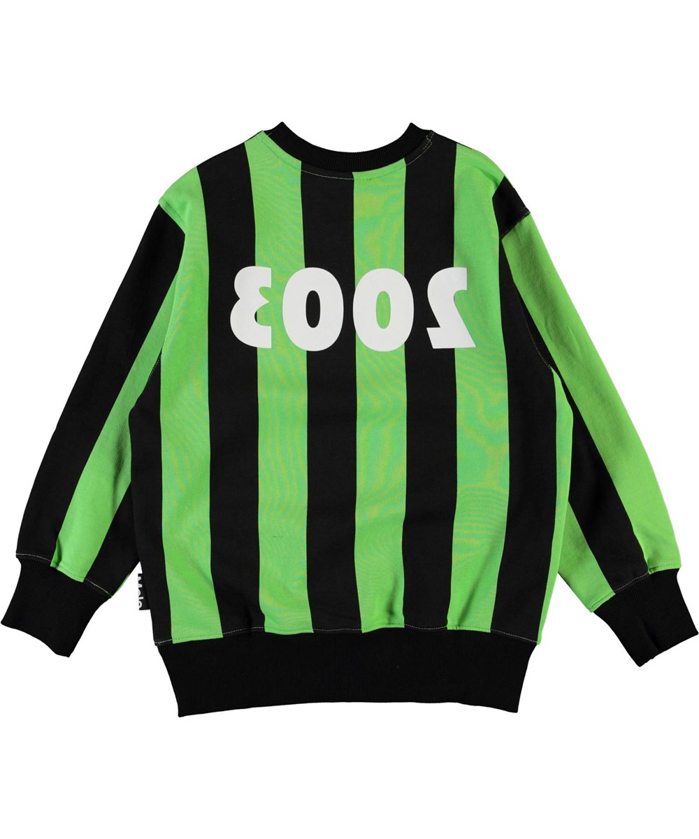 Mattis - Green Stripe - Zwarte en groene gestreepte biologische sweater