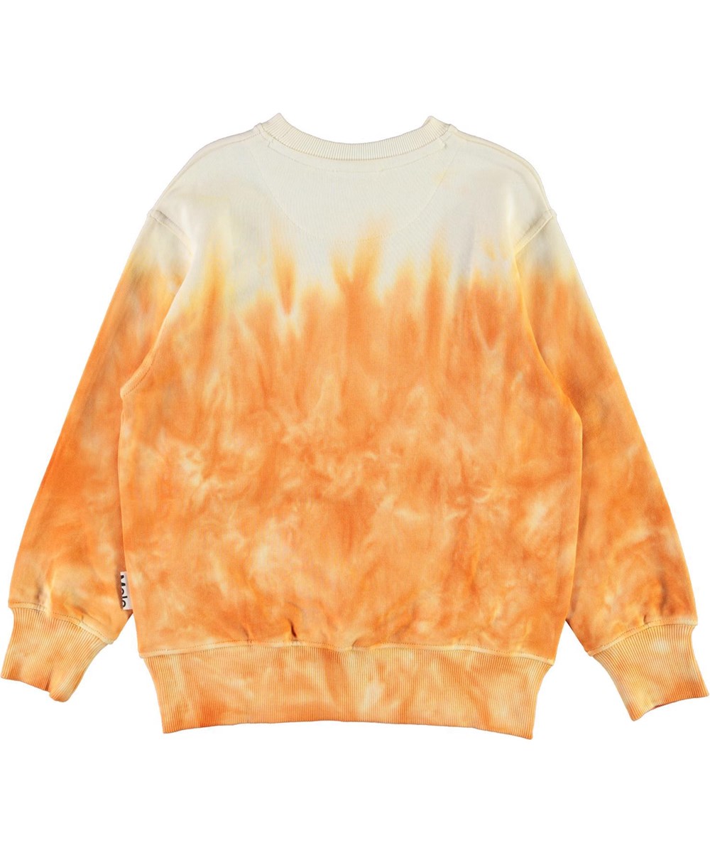 Mattis - Sunset Orange - Oranje tie-dye biologische sweater