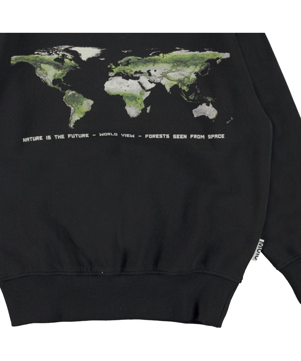 Mattis - Black - Zwarte biologische sweater met de aarde