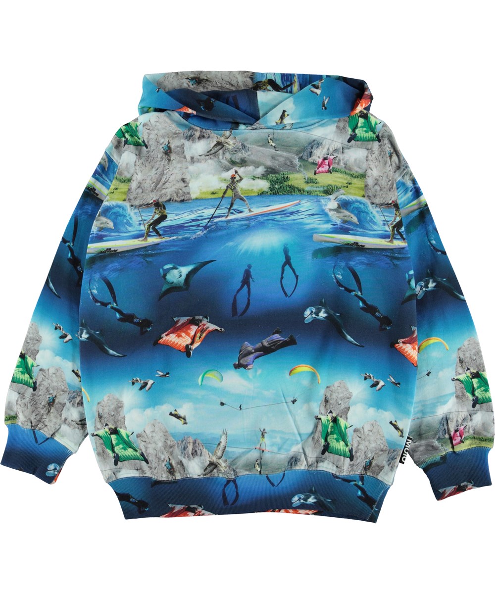 Matty - Go Extreme - Organic hoodie with extreme sport print