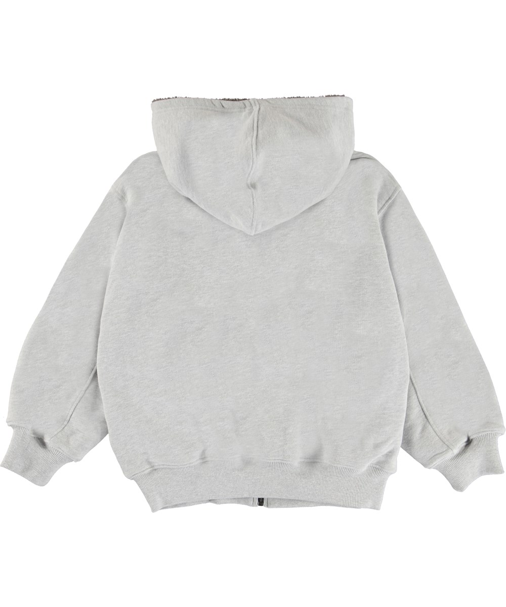 Mazzy - Grey Melange - Lichtgrijze hoodie met voering 