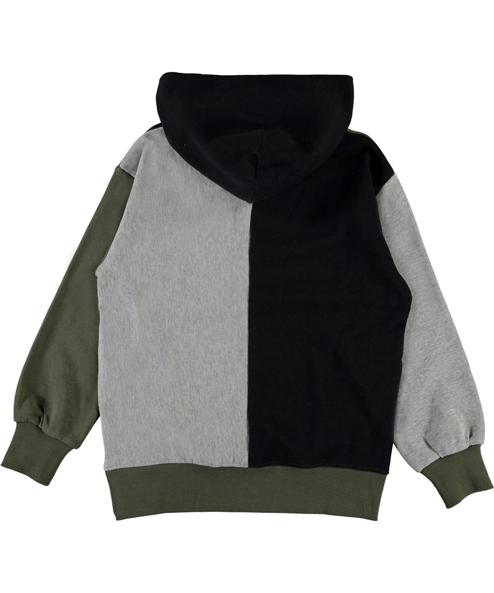 Meqo - Vegetation - Biologische hoodie in zwart, grijs en groen