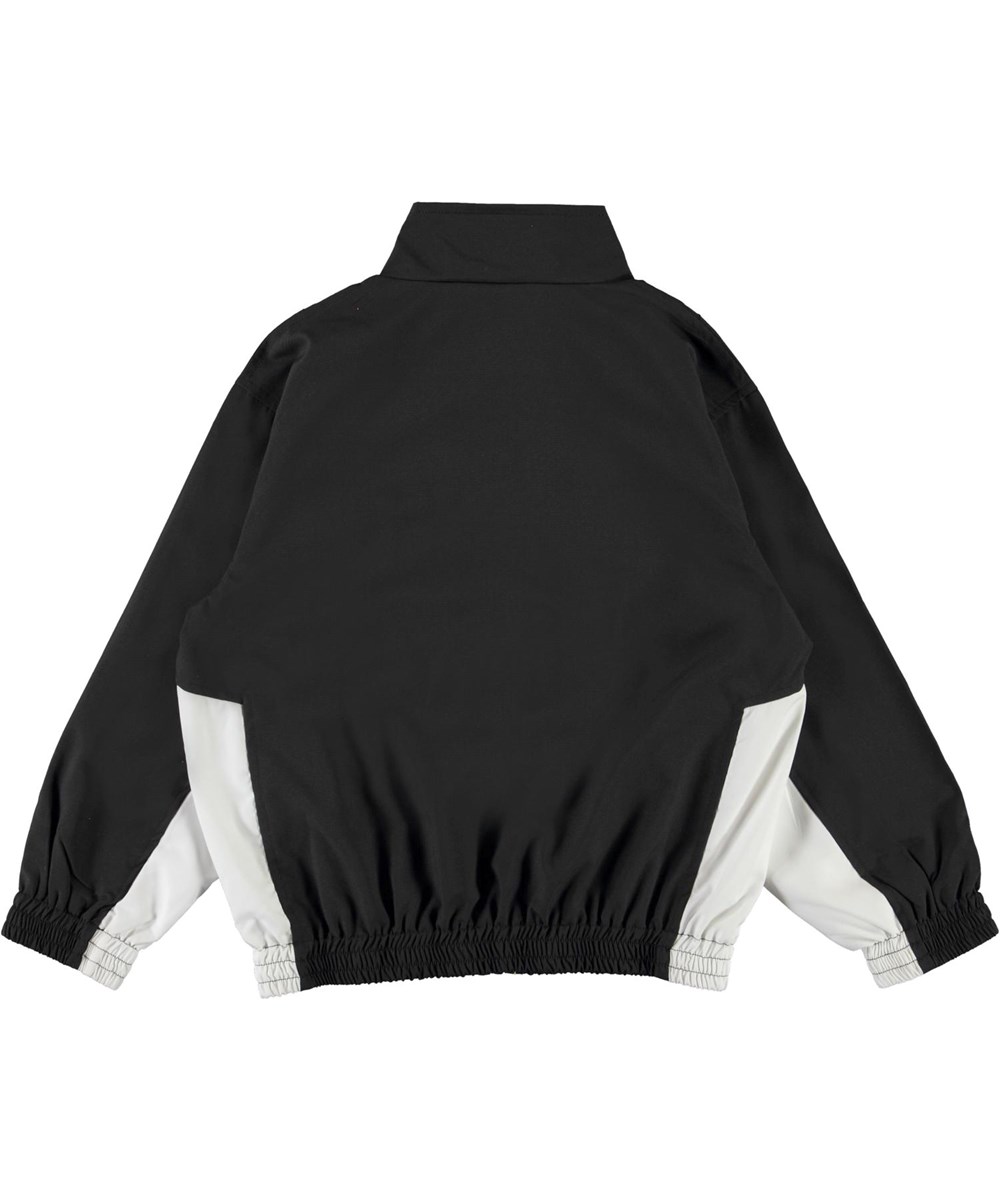 Mewi - Black - Zwarte trainingsjas met witte details