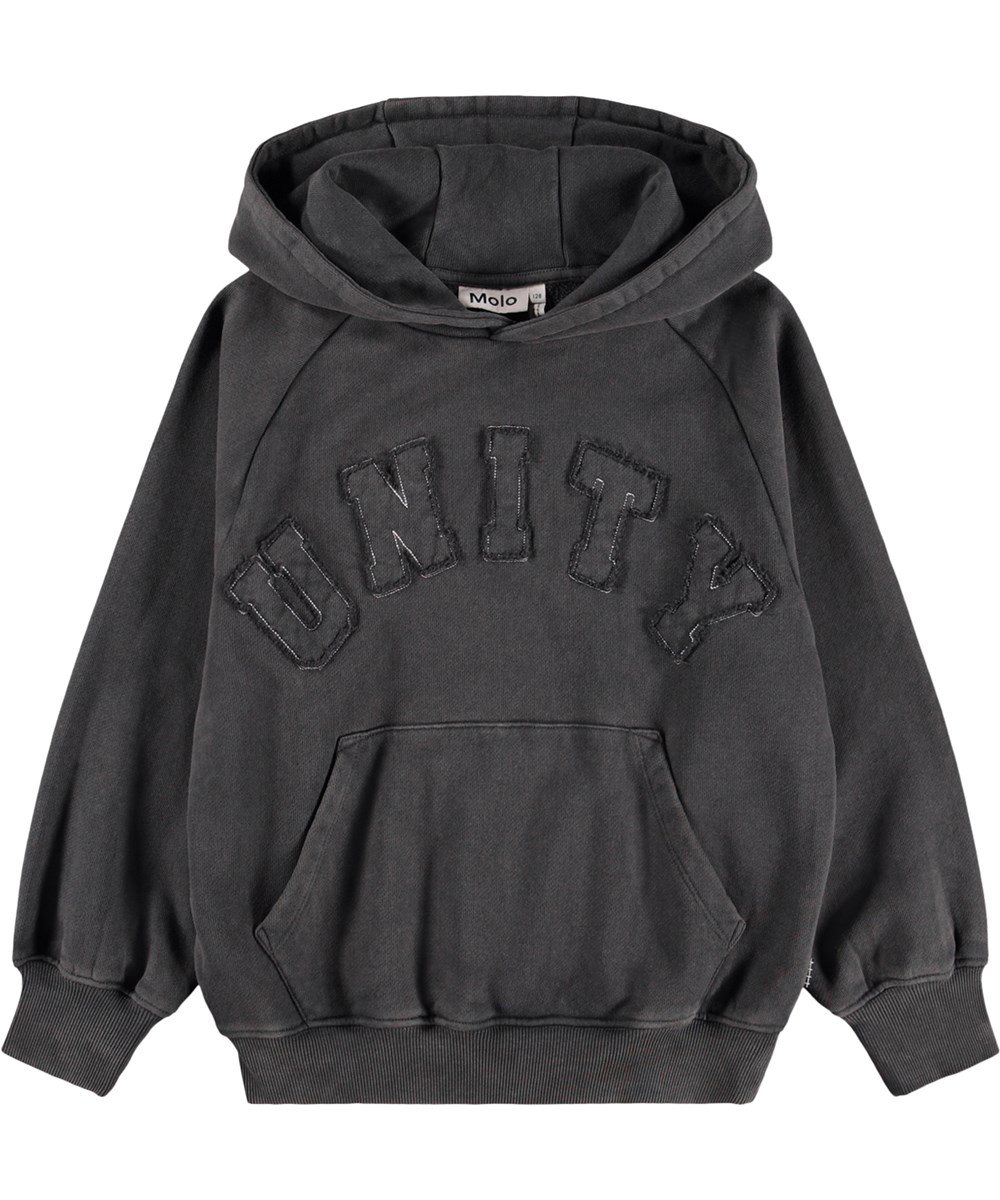 Mic - Raven - Grijze kinderhoodie gemaakt van biologisch katoen 