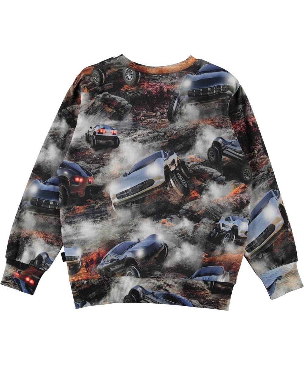 Mik - Terrain Goers - Biologische sweater met een autoprint
