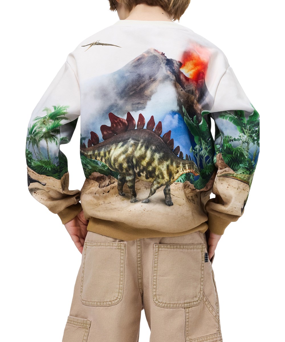 Miksi - Hot Spring Dinos - Kindersweater met een dinosaurusprint gemaakt van biologisch katoen 