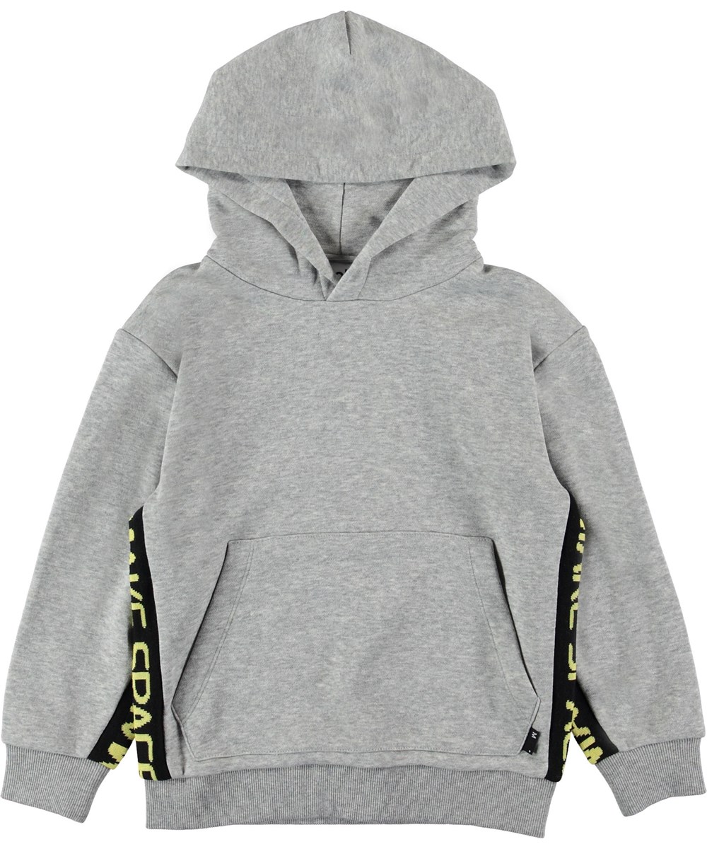 Milion - Grey Melange - Grijze hoodie met tekst.