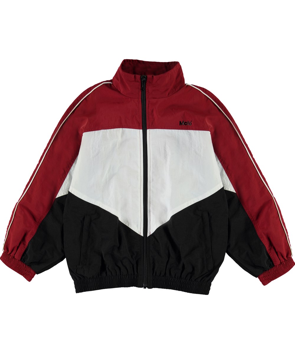 Millum - Dark Red - Rode, zwarte en witte trainingsjas