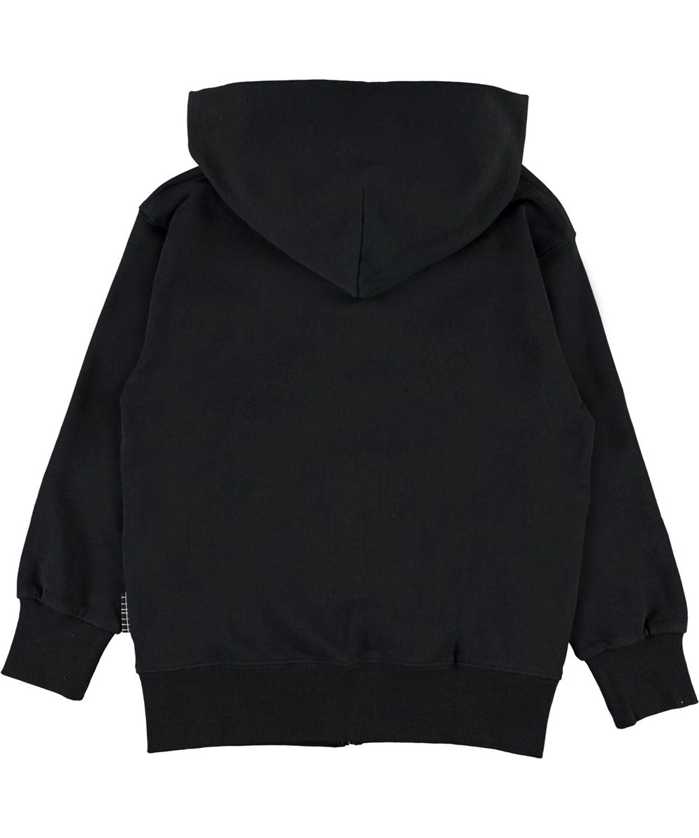 Mok - Black - Zwarte biologische sweater met rits