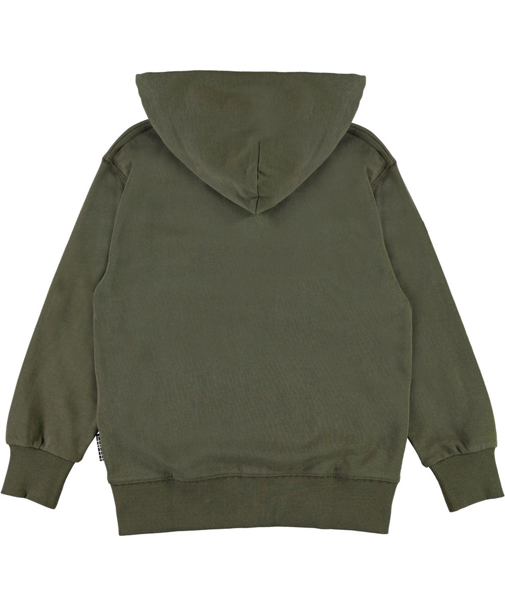 Mok - Vegetation - Groene biologische sweater met rits