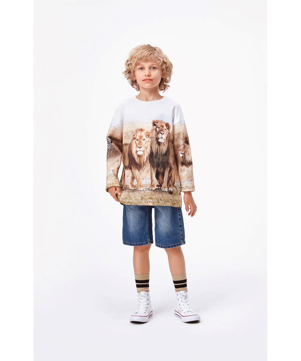 Mountoo - Savanna - Biologische shirt met leeuwenprint