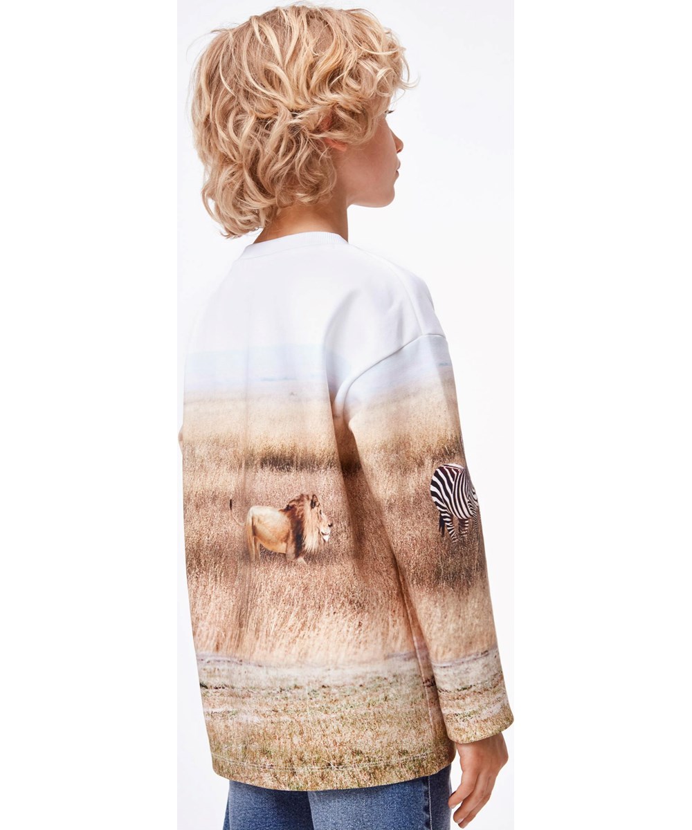 Mountoo - Savanna - Biologische shirt met leeuwenprint