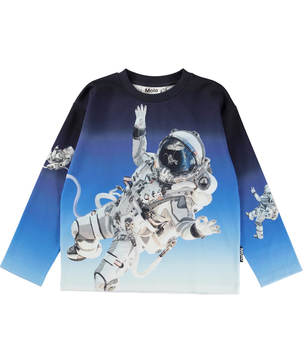 Mountoo - Space Walk - Blauwe sweater met astronaut print