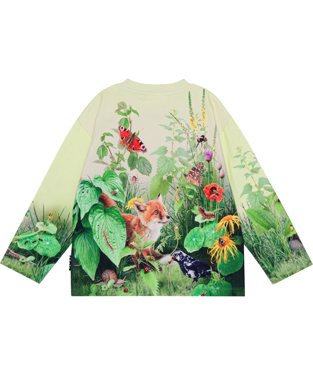 Mountoo - Wild Garden - Groene biologische sweater met natuurprint