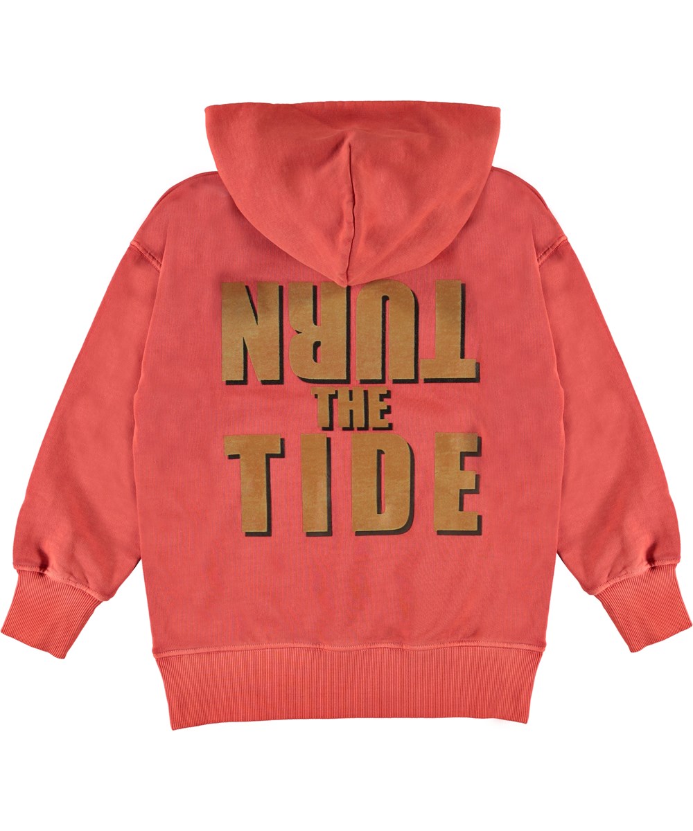 Moz - Burnt Sienna - Rode hoodie met tekst