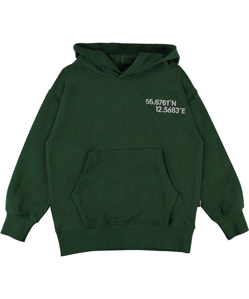 Moz - Eden - Groene biologische hoodie met coördinaten