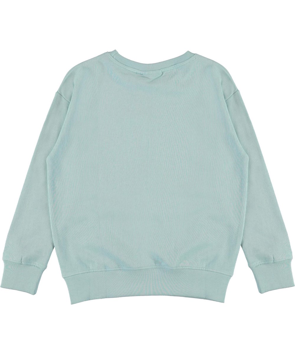 Murphy - Sunset Drive - Lichtblauwe biologische sweater met autoprint