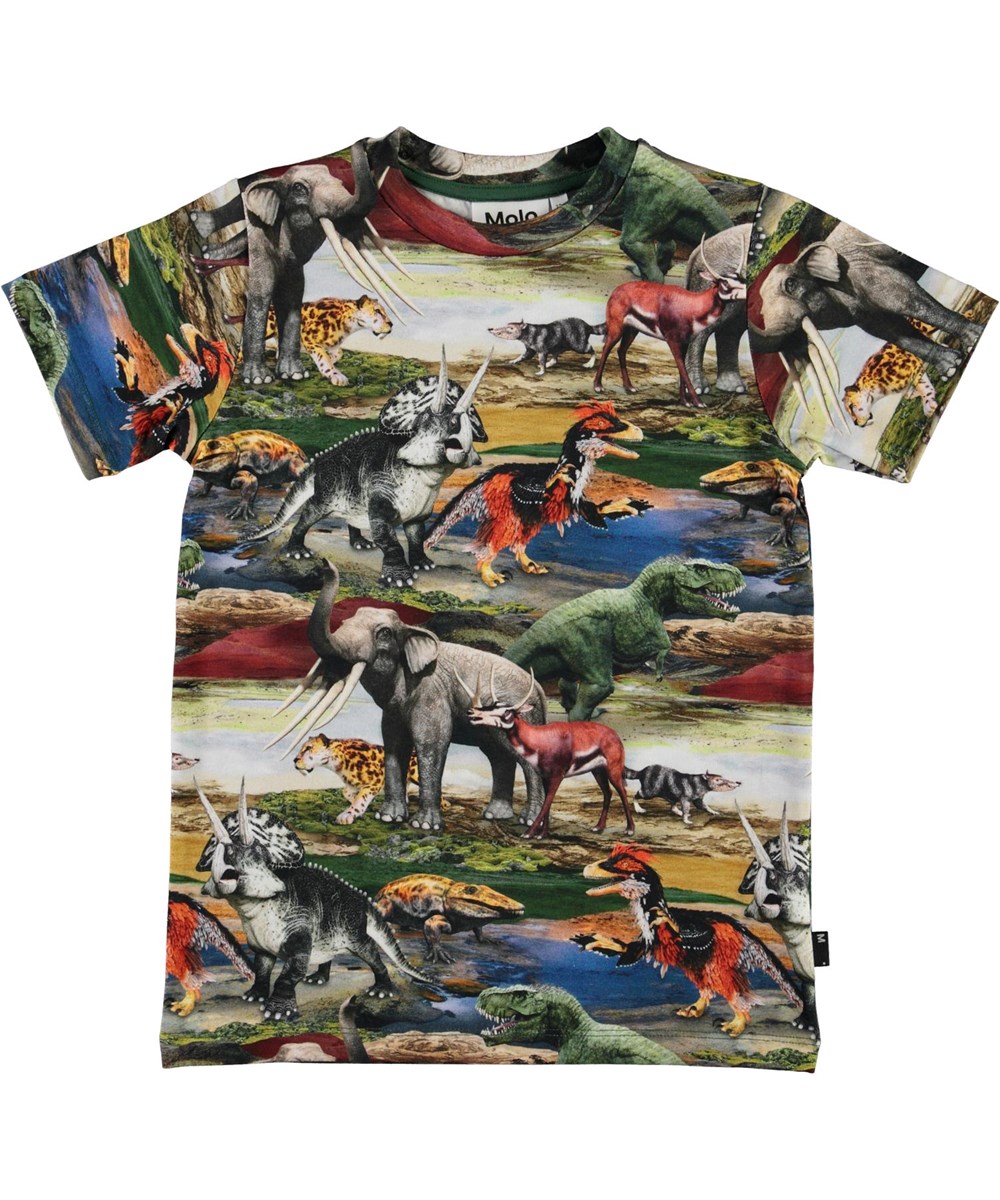 Ralphie - Ancient World - Biologische t-shirt met prehistorische dierenprint