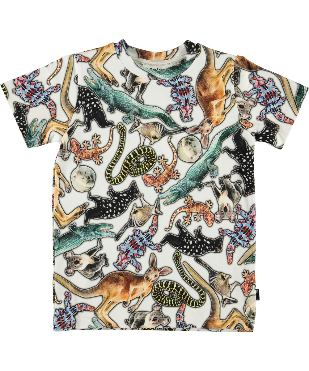 Ralphie - Australian Animals - Witte t-shirt met dierenprint