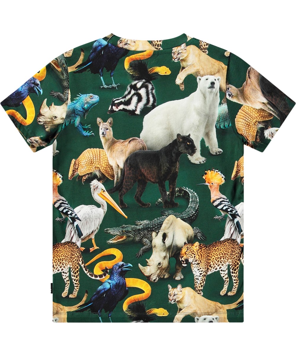 Ralphie - Mixed Animals - Kleurrijke t-shirt van biologisch katoen met dierenprint.