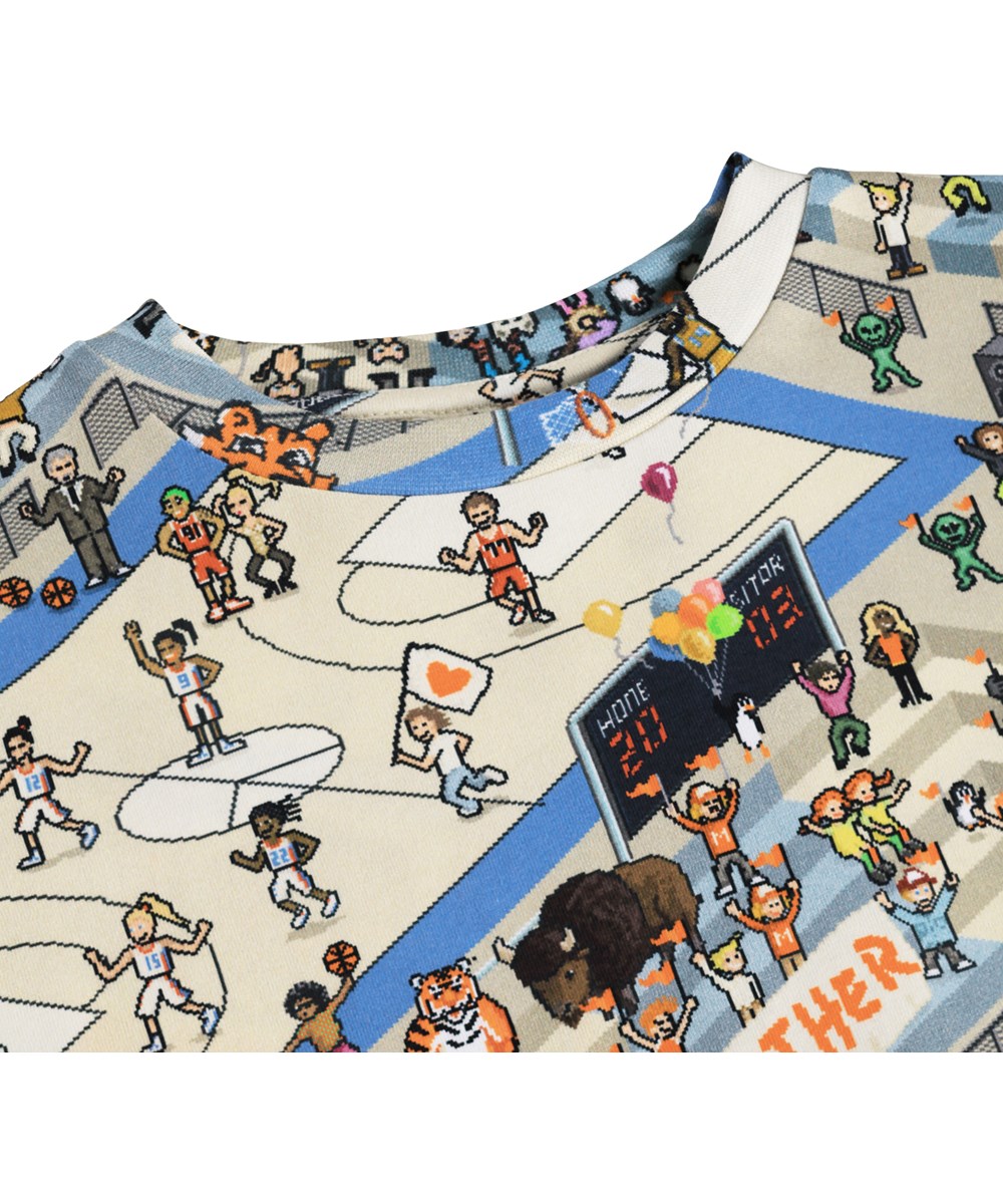 Ralphie - Pixel Basket - Kinder T-shirt gemaakt van biologisch katoen met een print