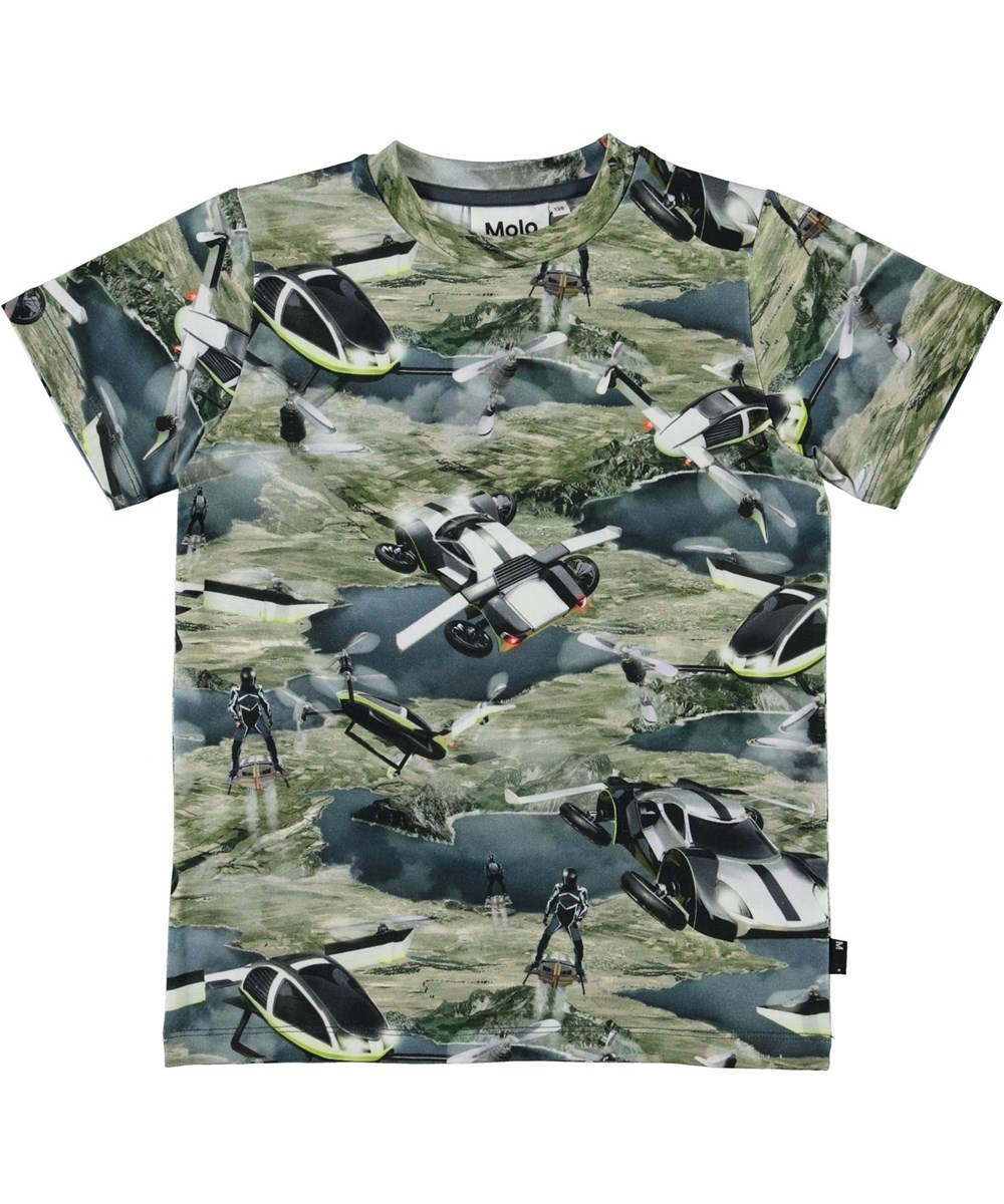 Ralphie - Up In The Air - Biologische t-shirt met vliegende auto’s