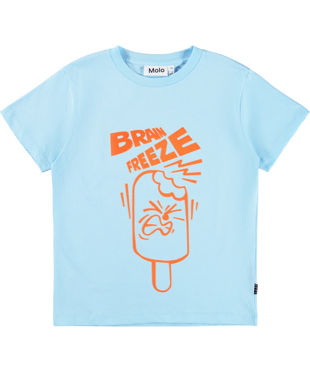 Rame - Freeze Me - Blauw T-shirt van biologisch katoen met print.