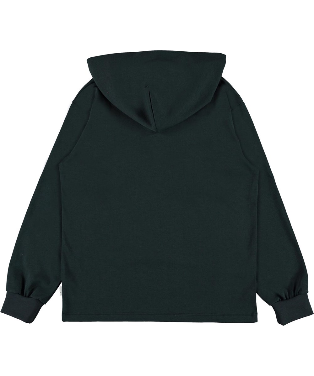 Rami - Dark Navy - Donkerblauwe hoodie met exploring print