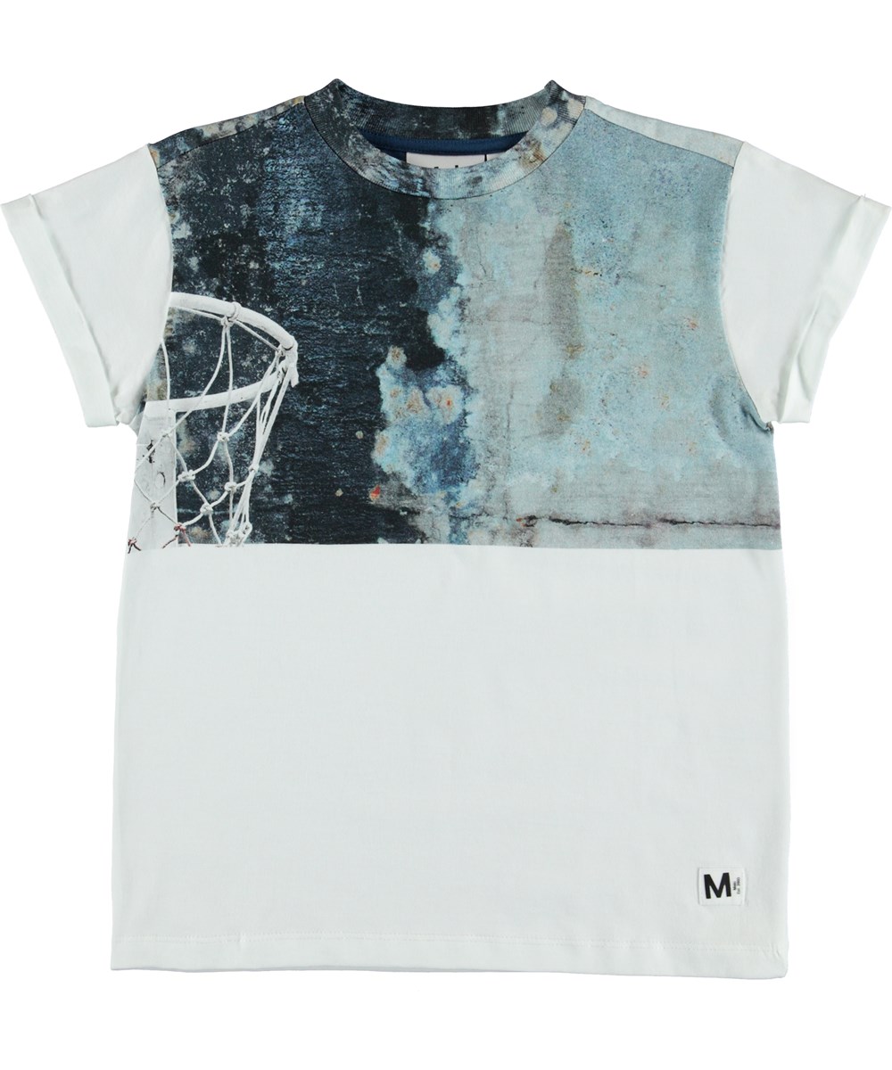 Randon - Basket - Wit t-shirt met basketbalprint.