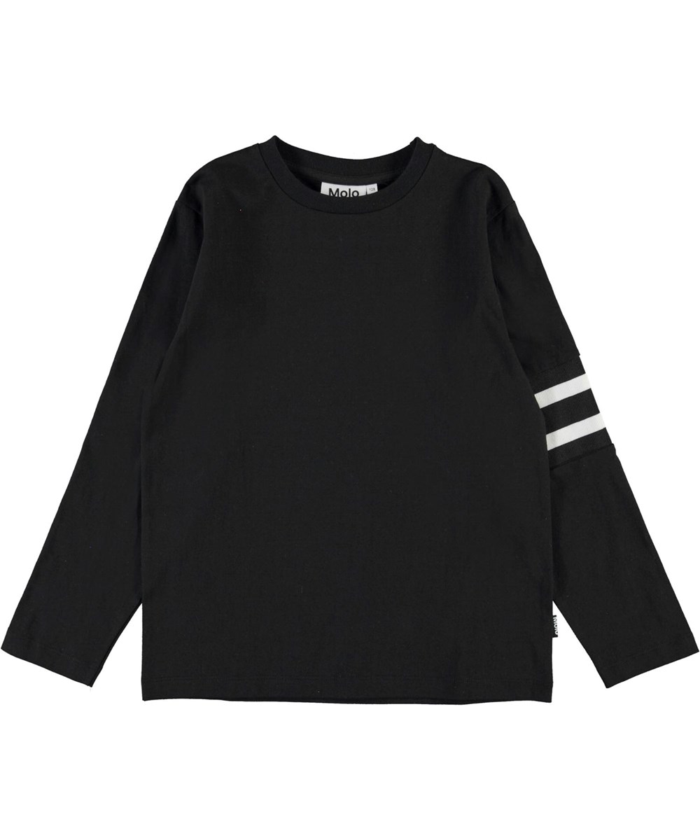 Ras - Black - Zwart shirt met witte strepen 