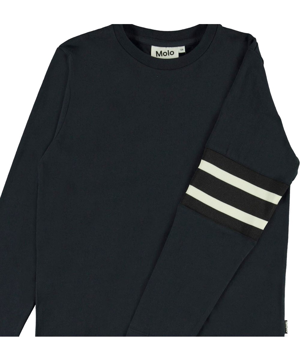 Ras - Dark Navy - Blauwe shirt met strepen
