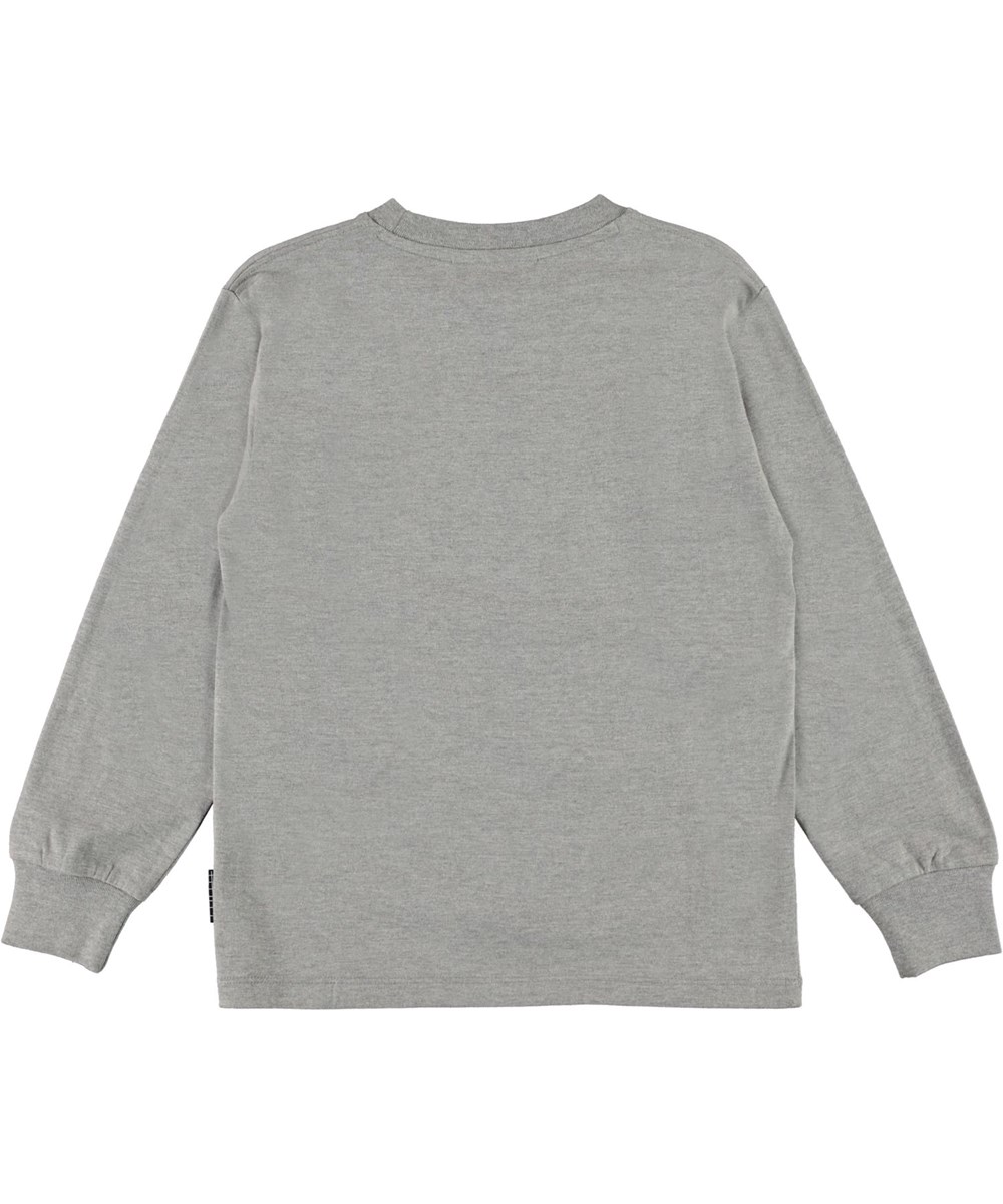 Rasmono - Grey Melange - Grijze biologische shirt met lange mouwen 