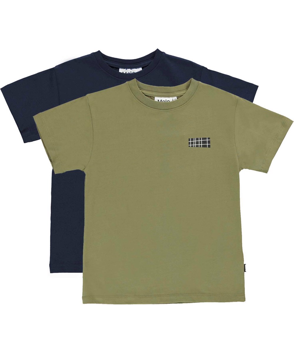 Rasmus 2-pack - Sphagnum Galaxy - Duopak biologische t-shirts in groen en blauw