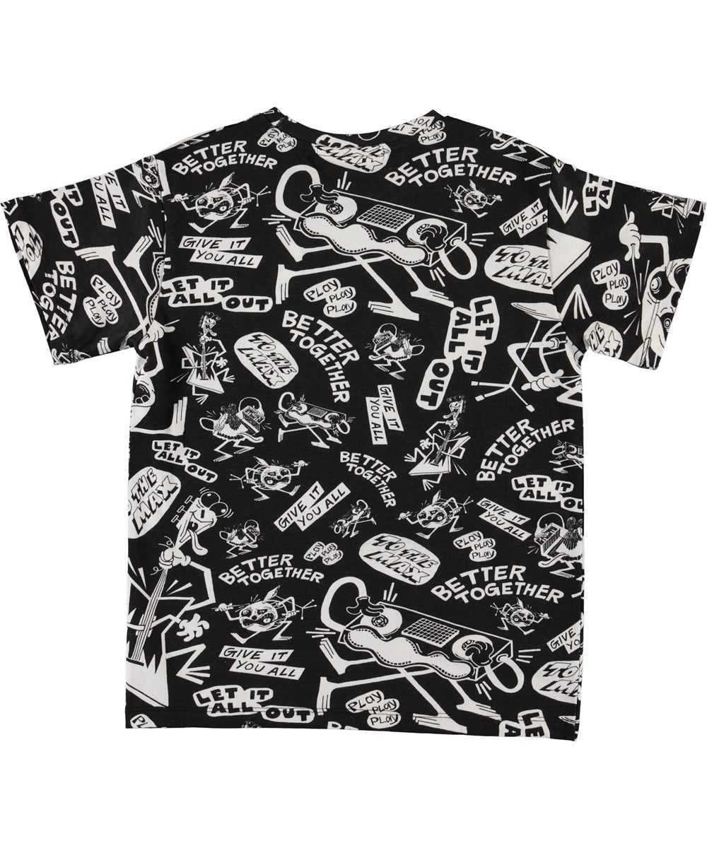 Rasmus - Music Comic Inverted - Zwarte t-shirt met muziektekeningen