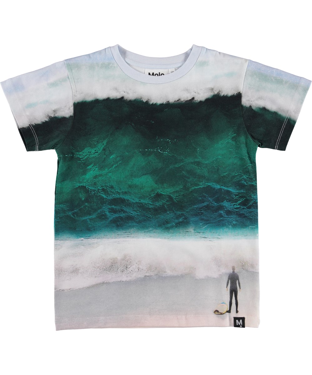 Raul - The Big Wave - T-shirt met oceaanprint.