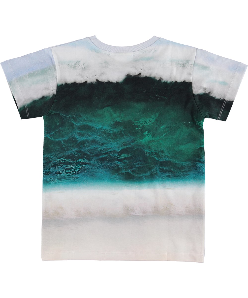 Raul - The Big Wave - T-shirt met oceaanprint.