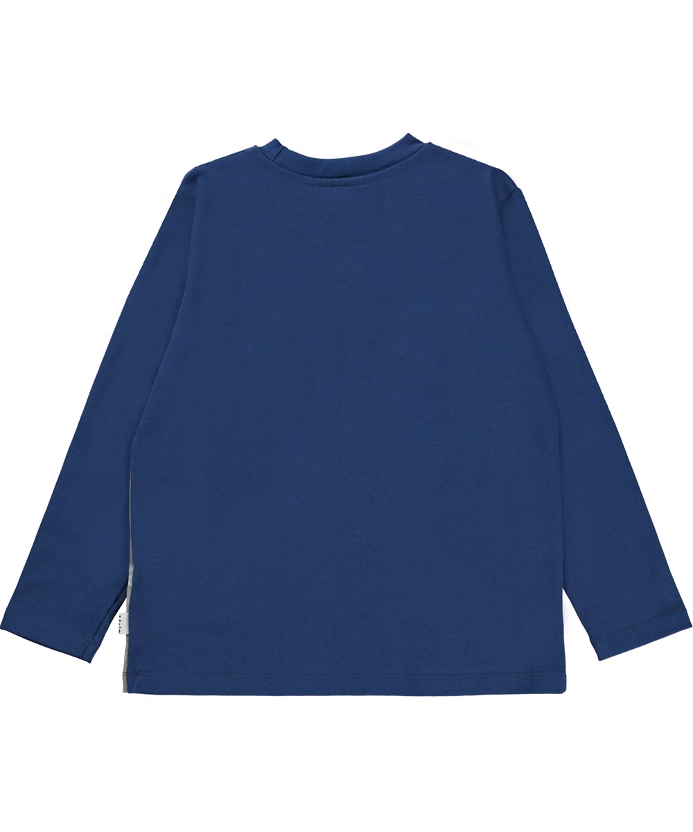 Reif - Fly Cars Blue - Donkerblauwe biologische t-shirt met vliegende autoprint