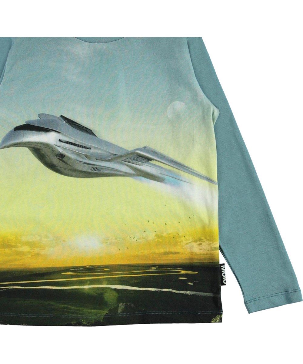 Reif - Flying - Biologische shirt met lange mouwen en vliegtuigprint 
