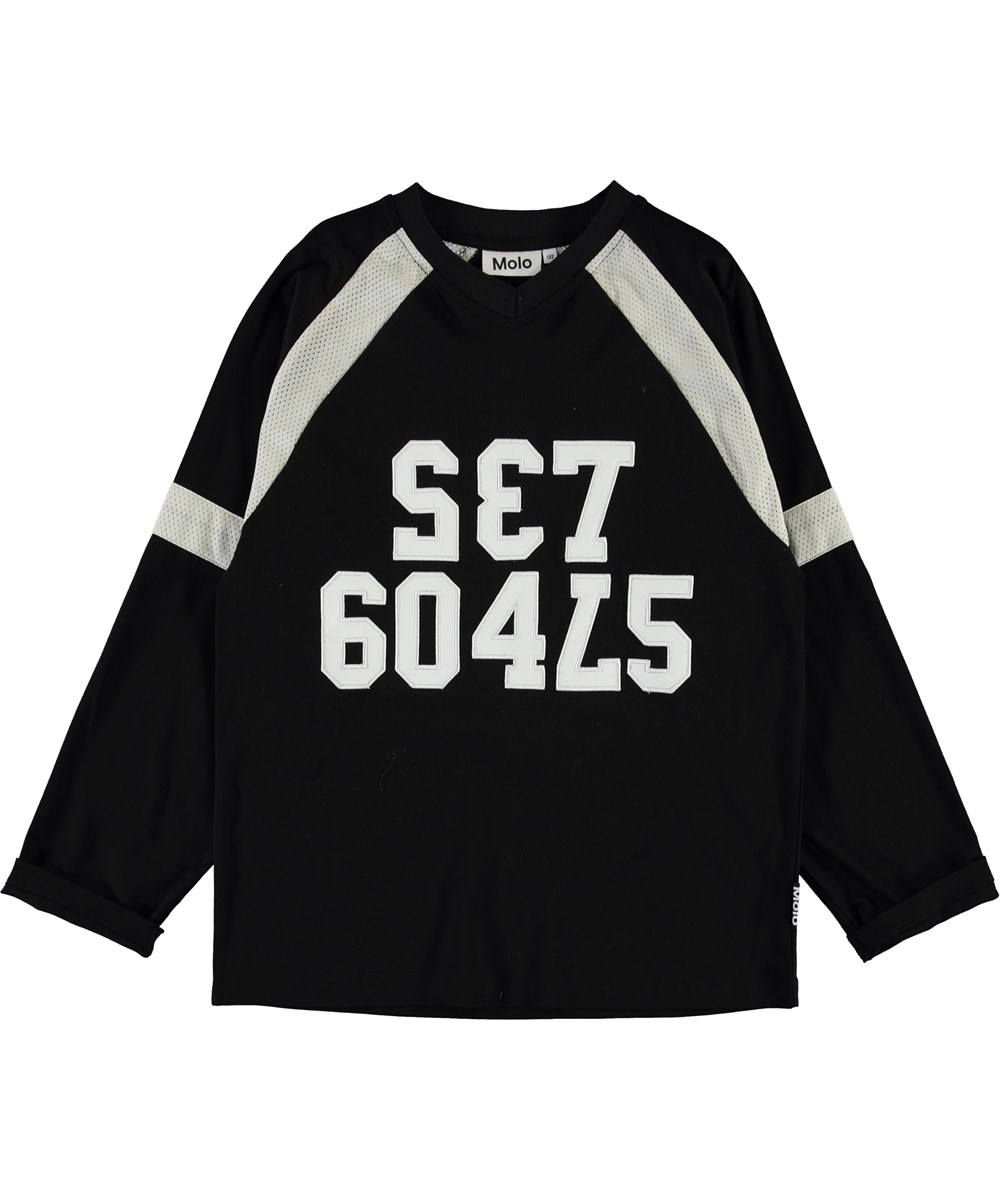 Reimar - Black - Zwarte trui met wit net