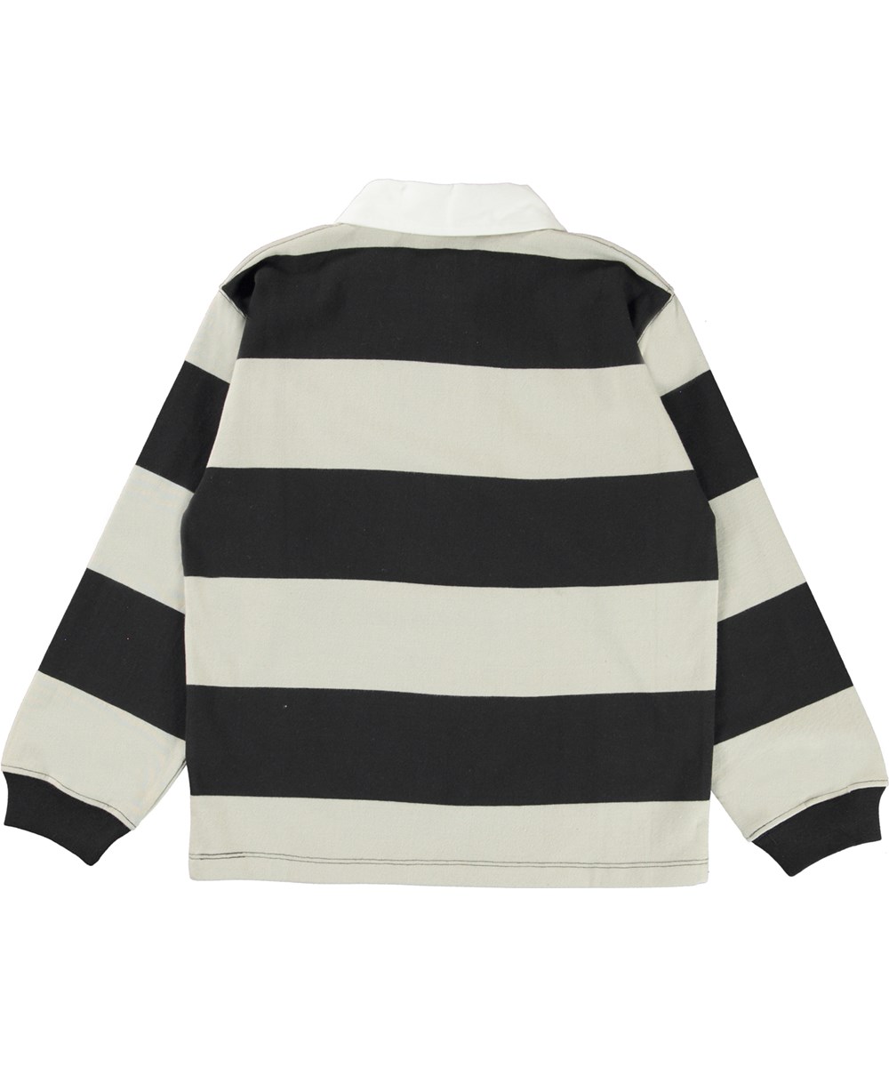 Relz - Moon Stripe - Zwart en wit gestreepte biologische polo