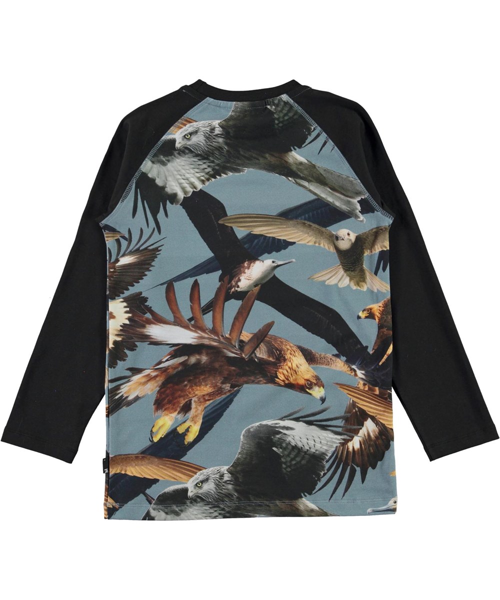 Remington - Birds - Zwarte biologische shirt met adelaarsprint