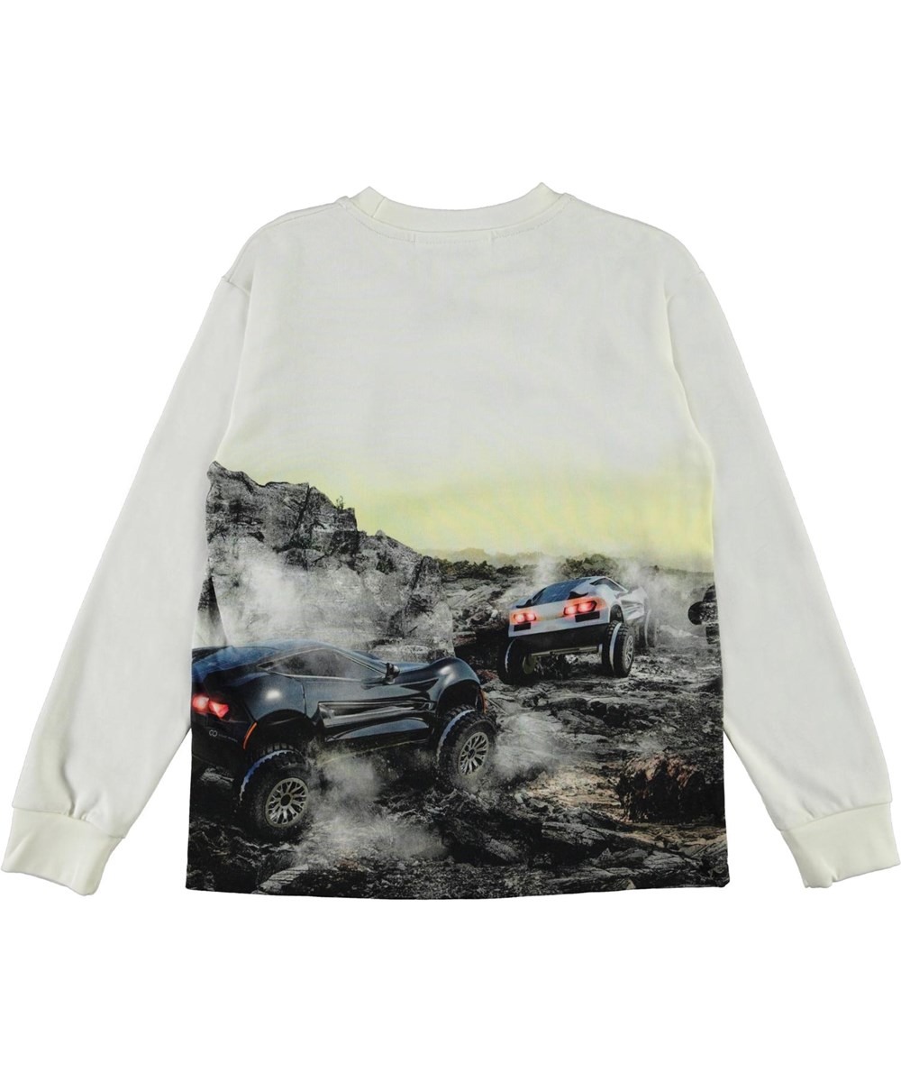 Rexton - Terra Car - Witte biologische shirt met autoprint