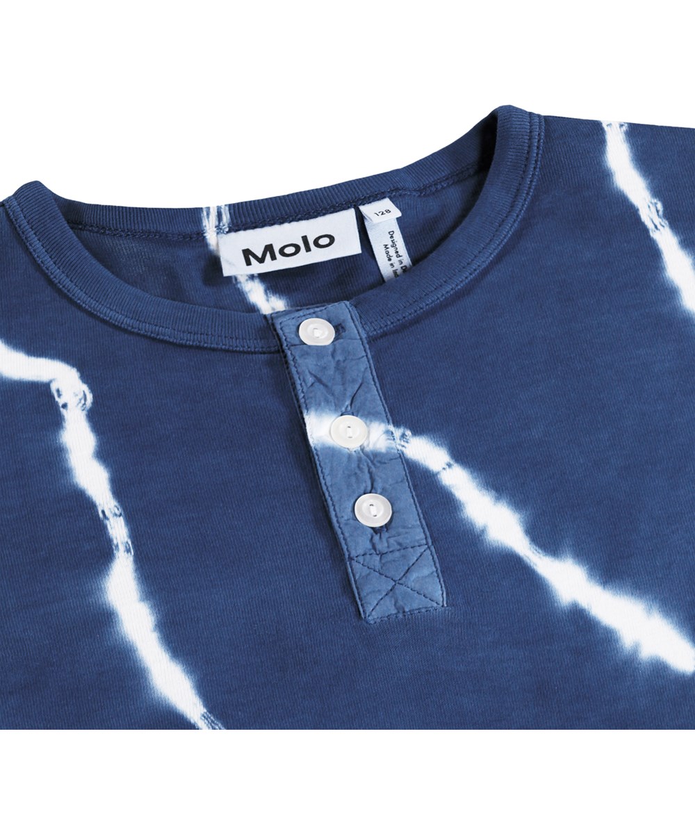 Riff - Swell Blue Dye - Blauw-wit tie-dye longsleeve gemaakt van biologisch katoen